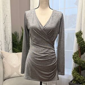 White House Black Market Gray Long Sleeve Tunic